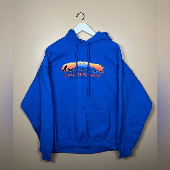 2XL VINTAGE BLUE HOODIE - Picture 2 of 3